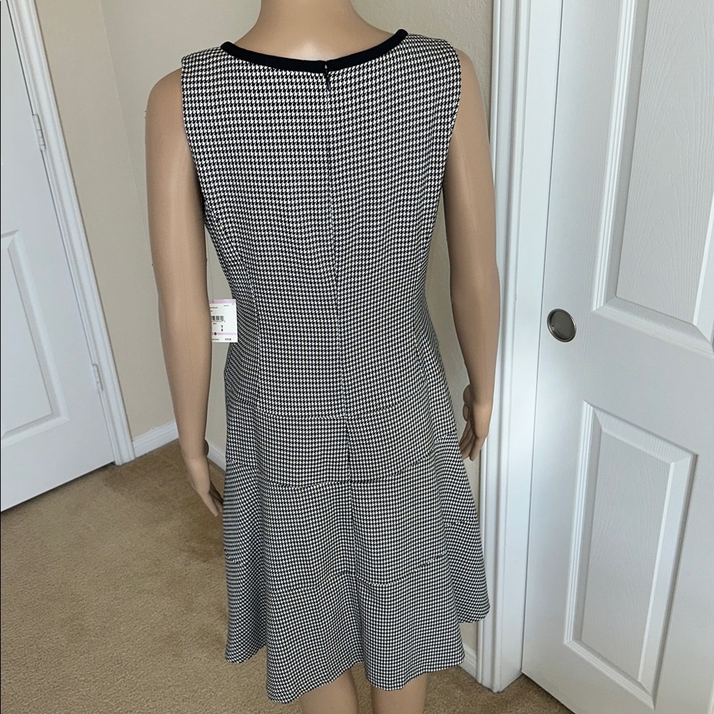 New With Tag ANNE KLEIN Black and White Checkered Midi Dress Size 6. - Picture 5 of 13